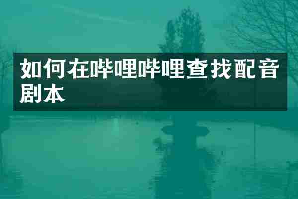 如何在哔哩哔哩查找配音剧本