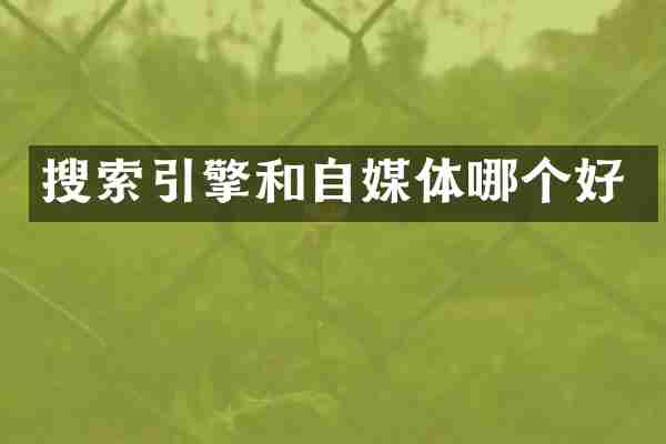 搜索引擎和自媒体哪个好
