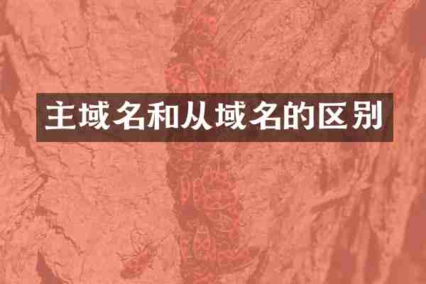 主域名和从域名的区别