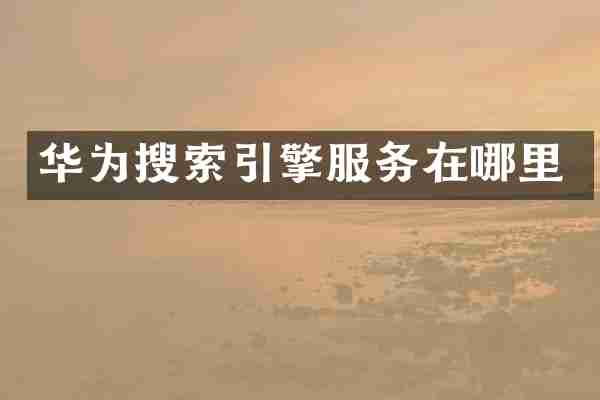 华为搜索引擎服务在哪里