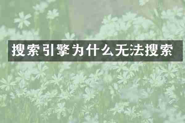 搜索引擎为什么无法搜索