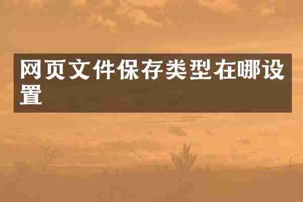 网页文件保存类型在哪设置