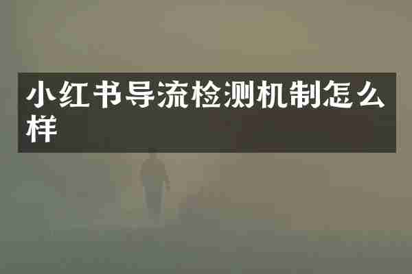 小红书导流检测机制怎么样