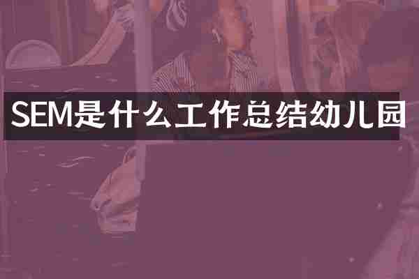 SEM是什么工作总结幼儿园