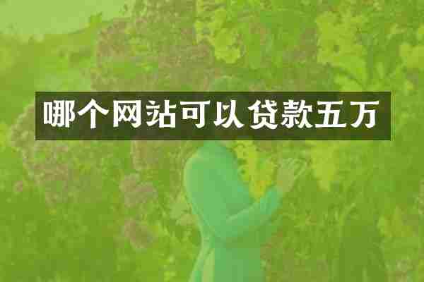 哪个网站可以贷款五万