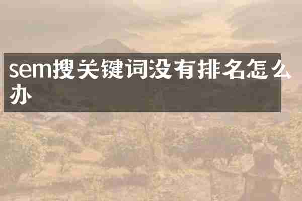 sem搜关键词没有排名怎么办