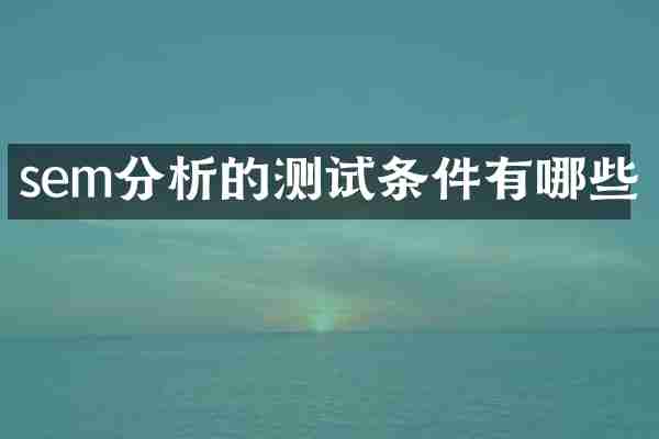 sem分析的测试条件有哪些