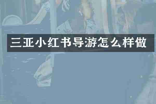 三亚小红书导游怎么样做