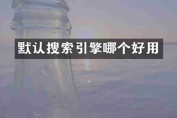 默认搜索引擎哪个好用