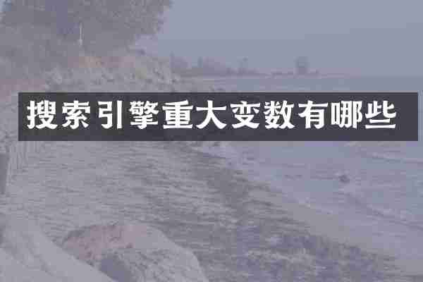 搜索引擎重大变数有哪些
