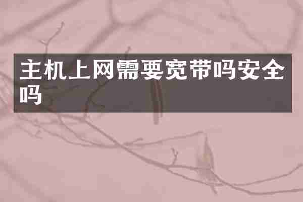 主机上网需要宽带吗安全吗