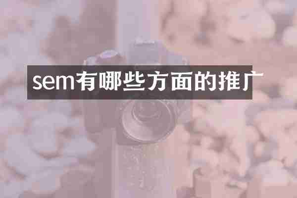 sem有哪些方面的推广