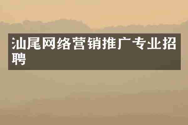 汕尾网络营销推广专业招聘