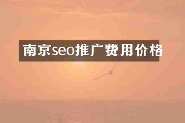 南京seo推广费用价格