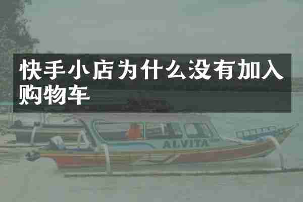 快手小店为什么没有加入购物车