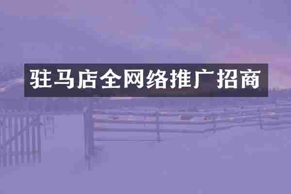 驻马店全网络推广招商