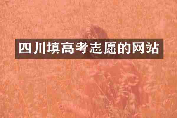 四川填高考志愿的网站
