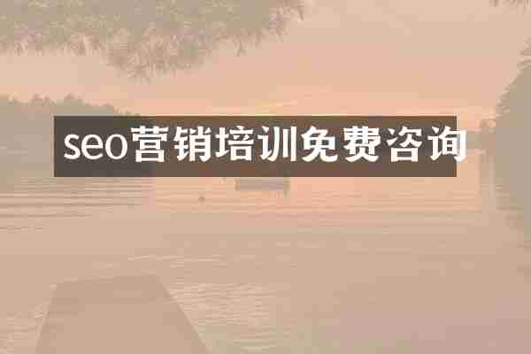 seo营销培训免费咨询