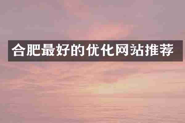 合肥最好的优化网站推荐