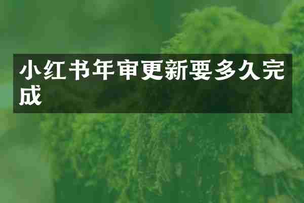 小红书年审更新要多久完成