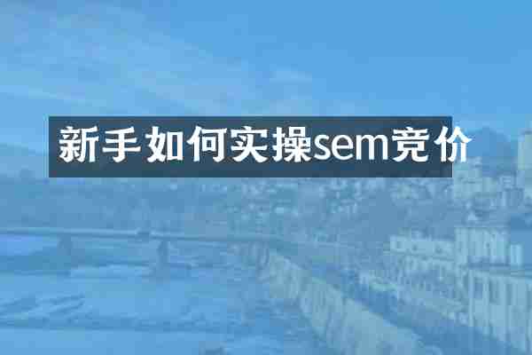 新手如何实操sem竞价