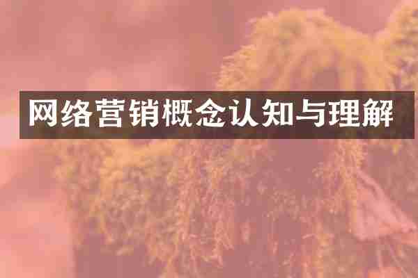 网络营销概念认知与理解
