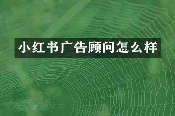 小红书广告顾问怎么样