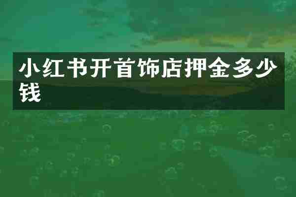 小红书开首饰店押金多少钱