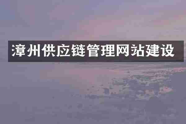 漳州供应链管理网站建设