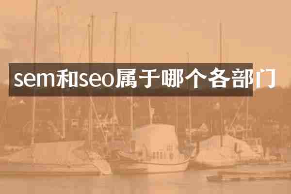 sem和seo属于哪个各部门
