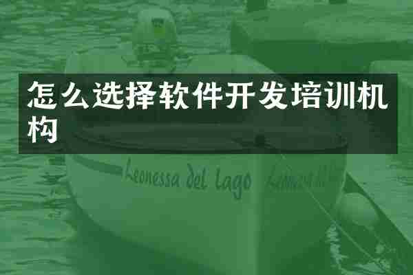 怎么选择软件开发培训机构
