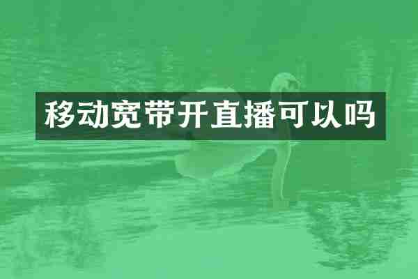 移动宽带开直播可以吗