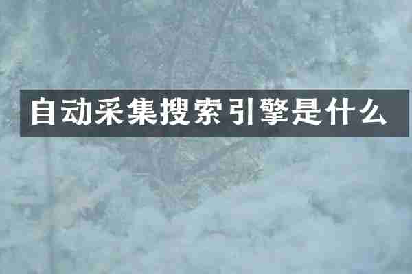 自动采集搜索引擎是什么