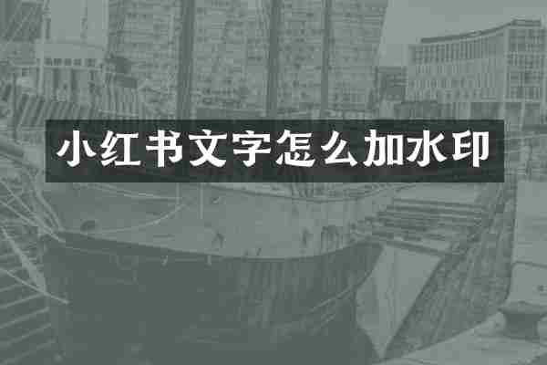 小红书文字怎么加水印