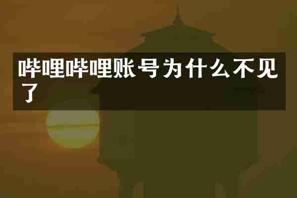 哔哩哔哩账号为什么不见了