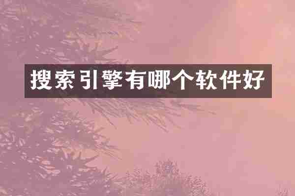 搜索引擎有哪个软件好