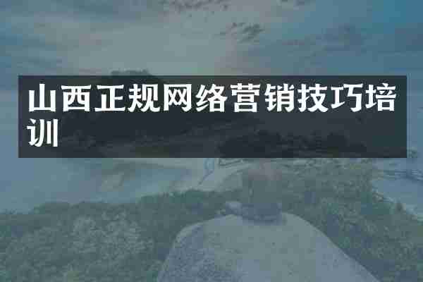 山西正规网络营销技巧培训