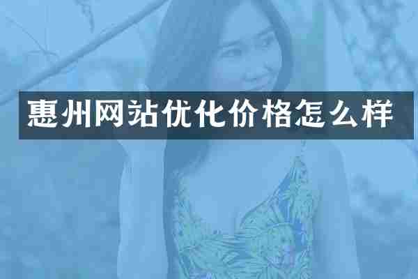 惠州网站优化价格怎么样
