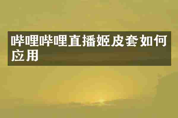 哔哩哔哩直播姬皮套如何应用