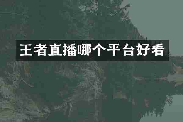 王者直播哪个平台好看