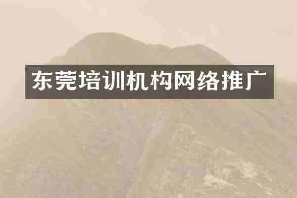 东莞培训机构网络推广