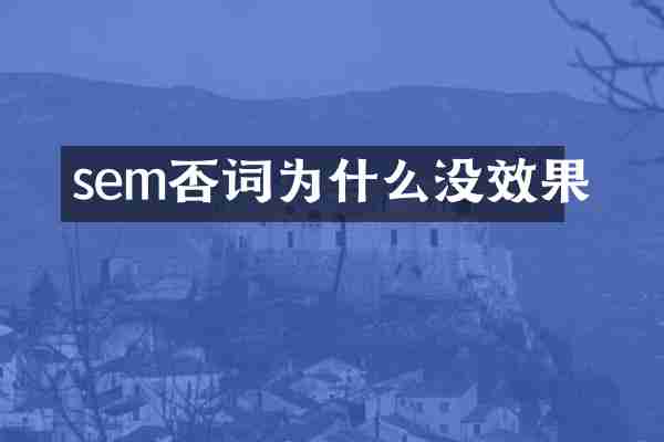 sem否词为什么没效果