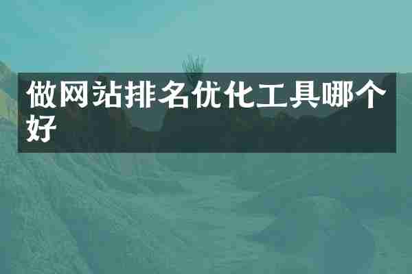 做网站排名优化工具哪个好