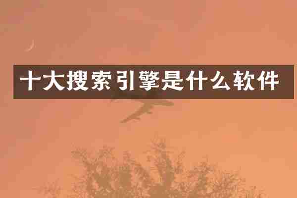 十大搜索引擎是什么软件