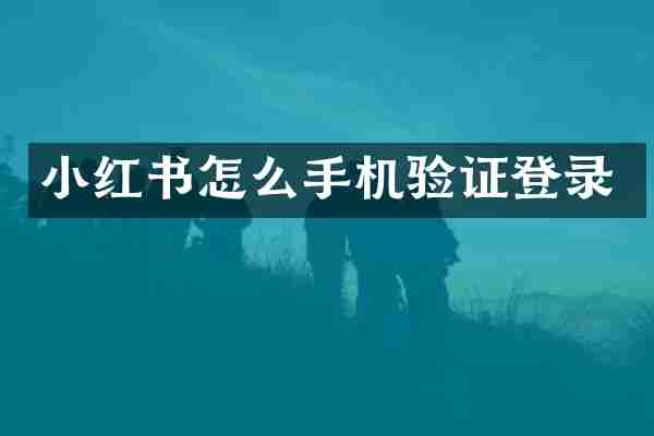 小红书怎么手机验证登录