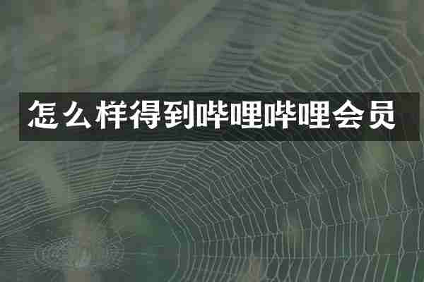 怎么样得到哔哩哔哩会员