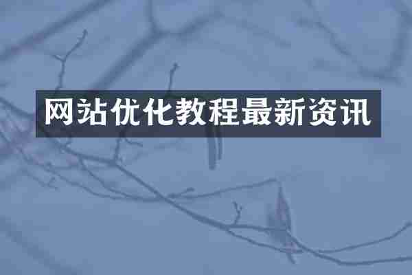 网站优化教程最新资讯