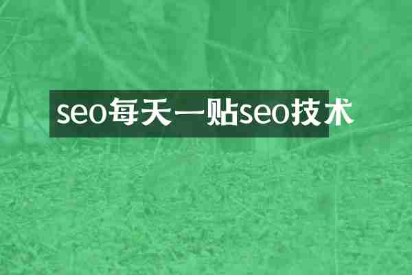seo每天一贴seo技术
