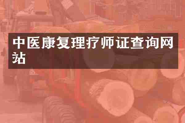 中医康复理疗师证查询网站