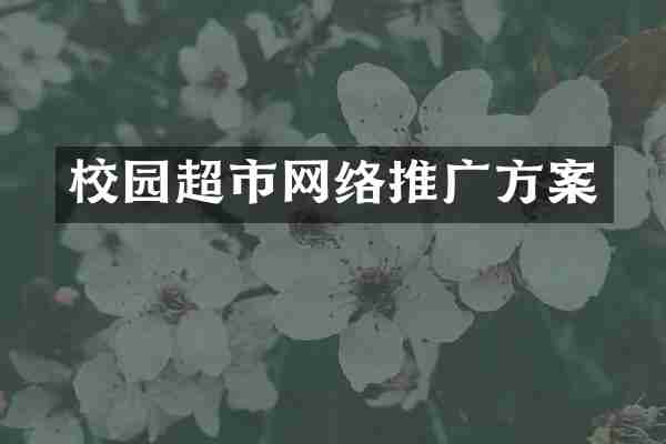 校园超市网络推广方案